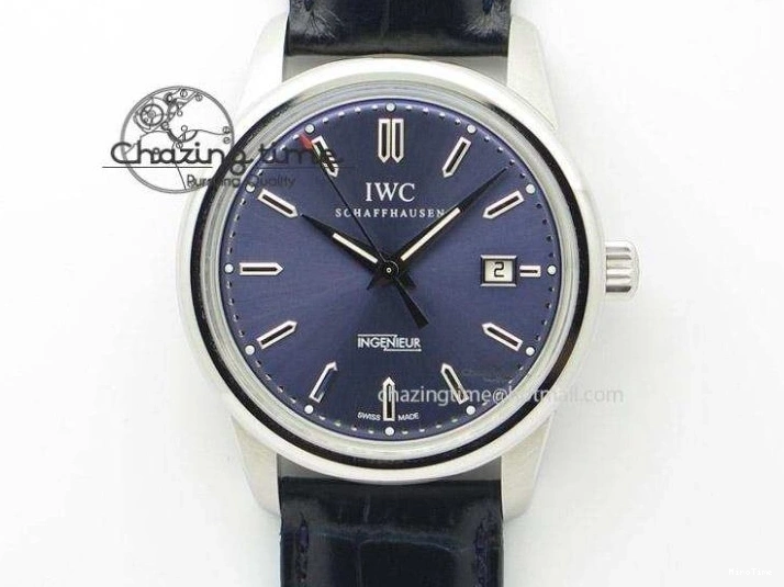 MIROTIME 0512 MoistureWicking Da Vinci IW356601 SS MKF 1:1 Best Edition Blue Dial On Black Leather Strap A 7233